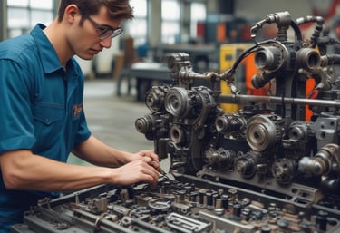 Mechanical piping installation inside an industrial facility.