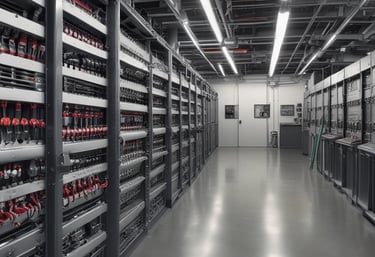 Technician performing industrial equipment maintenance in a factory setting.