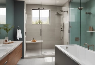 A skilled contractor reviewing blueprints at a construction site with tools nearby.