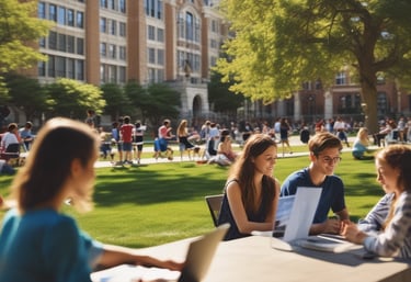 An online classroom setting with students participating in a virtual lecture.