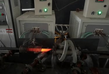 Heat treatment applied to barbell shafts for strength and durability