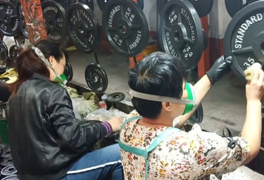 Surface painting applied to cast iron products for final appearance