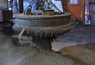 Raw cast iron materials prepared for weight and fitness equipment manufacturing