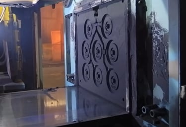 Sand molds prepared for next cast iron production cycle