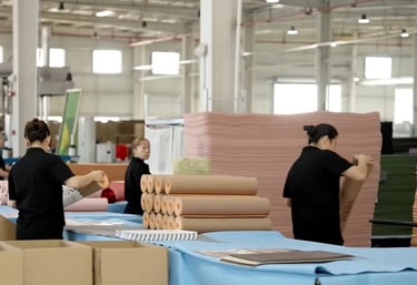 Yoga mats packed for bulk shipment and wholesale distribution