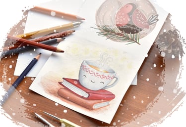 handmade storybook illustration, illustrating paper goods