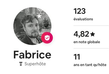 superhost airbnb Fabrice Deldambre note ratines avis client