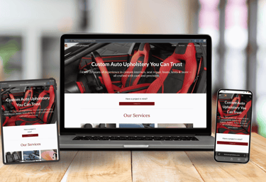 Diseño web responsivo de Solugraphic Shop en computadora, tablet y teléfono
