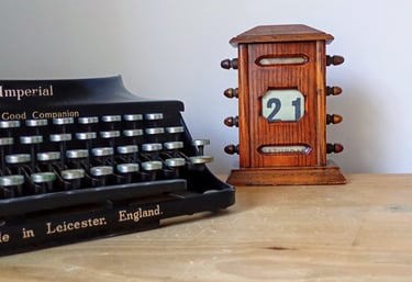 Vintage typewriter with a calendar
