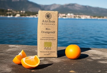a box of oranges sitting on a rock