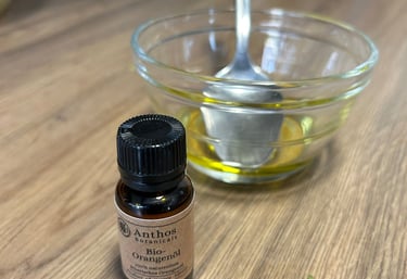 a bottle of essential orange oils for a bottle of essential oils
