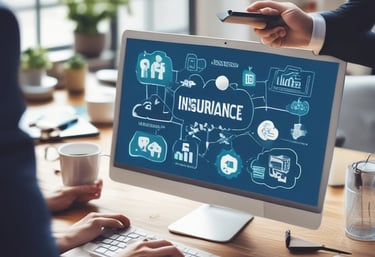 A woman in a white coat is seated at a desk working on a laptop. The desk is organized with various office supplies such as pens, notebooks, and a measuring tape. Certificates are neatly hung on the wall behind her, indicating a professional environment.