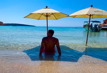 isla espirtu santo, descansado en ensenada grande,  saliendo desde playa el tecolote
