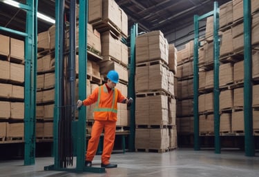 a man riding a skateboard down a street next to tall buildings