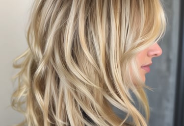 A stylist applying color to a client's hair.