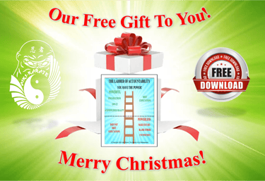 a christmas card with a ladder ladder to get a free gift