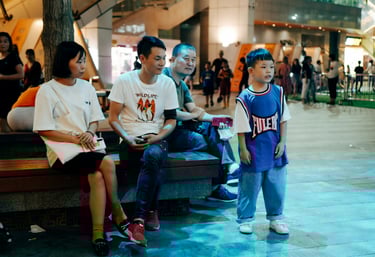 Asian Family is at airport