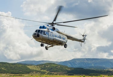 Helicopter above Uzbkeistan