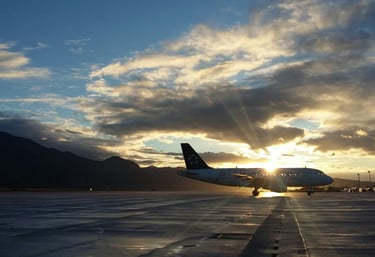 Airplane in an airport