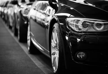 Black cars on line