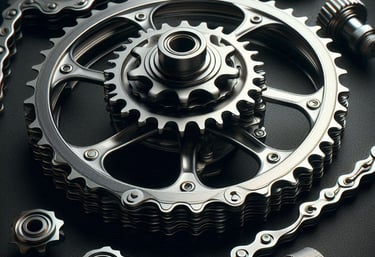 realistic-bike-cogs-with-chain-dark-background