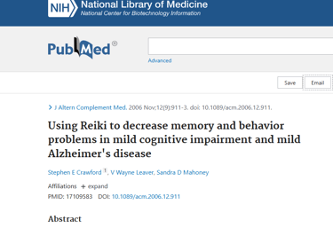 Reiki to decrease memory and behavior problems