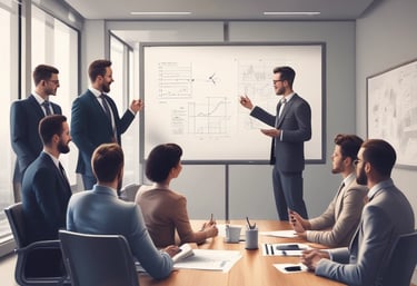 A group of people are attending a workshop focused on capacity building for instructors. The event is held in Padang and organized by various organizations, as indicated by the logos on the banner. A speaker in a red shirt is addressing the audience from a podium, while participants sit at round tables with water bottles and notes in front of them.