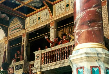 Shakespeare's Globe musicians in gallery
