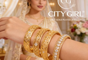Traditional Indian gold plated bangles — City Girl Jewellery collection