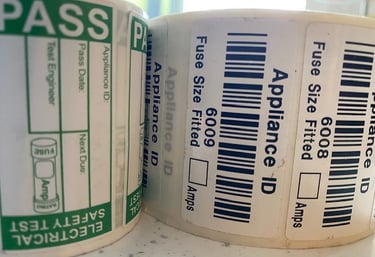 a selection of PASS and barcode labels