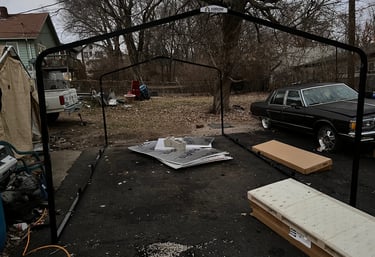 Gocaf carport Frame and new asphalt