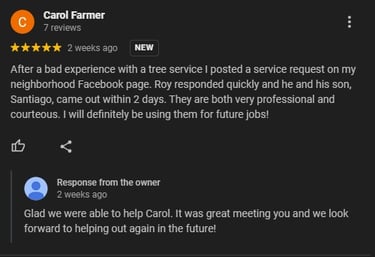 Roy Brothers of Texas Google Review