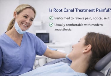 Dentist reassuring patient during root canal treatment