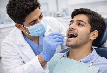 Orthodontist monitoring orthodontic treatment progress