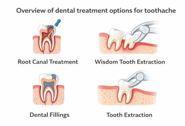 Overview of dental treatment options for toothache