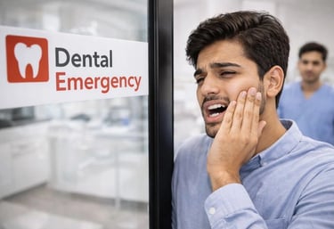 Patient seeking urgent dental care for tooth pain