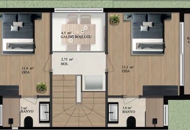 Villa Tip 1 - 1. Kat Planı