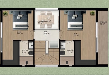 Villa Tip 2 - 1. Kat Planı