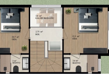 Villa Tip 3 - 1. Kat Planı