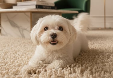 Shag Carpet example with cute dog