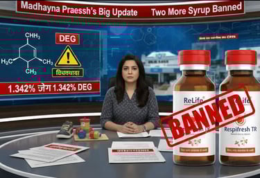 Toxic cough syrups banned by MP FDA due to dangerous DEG levels.