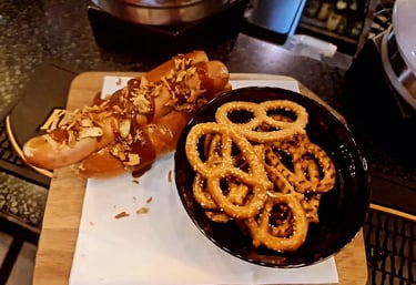 Bratwurst and Pretzels alway goes down well at the Burscough street Bier Haus