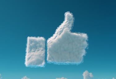 thumbs up in a form of a cloud