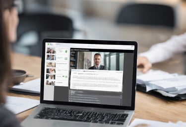 Large blue letters 'AI' stand prominently on a surface covered with a pattern of hexagonal shapes. Dark swirling lines intersect around the letters, creating a sense of motion and complexity. The background has a metallic sheen with a futuristic, digital style.