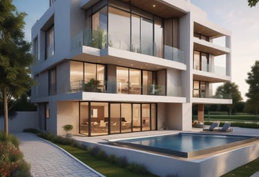 Una casa moderna con piscina