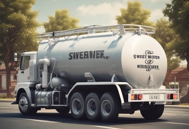 a tanker truck with a tankless tanker on the side of the road