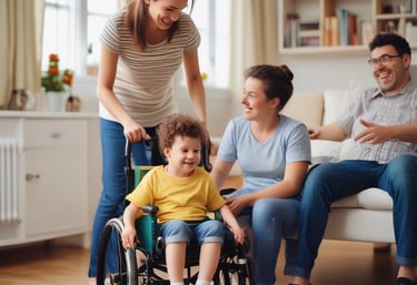 A warm and inviting home environment showcasing care services.