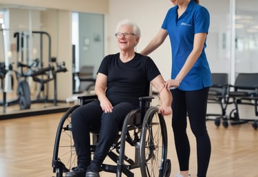 A caregiver preparing a healthy meal for a client.