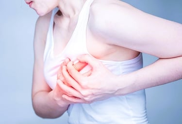 woman facing Breast pain