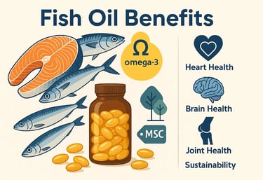 Fish oil supplements with omega-3-rich fish like salmon and sardines